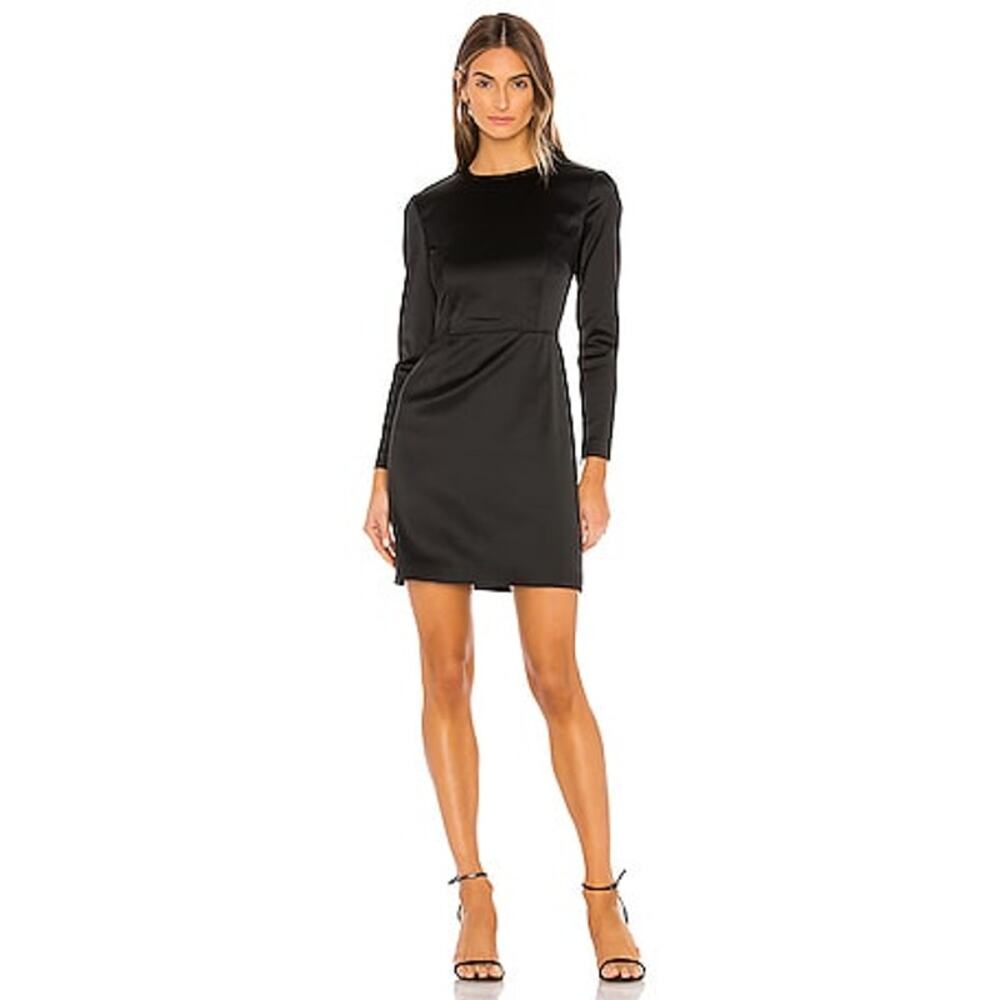 Theory Long Sleeve Mini Dress in Black Sz 6 $395 new